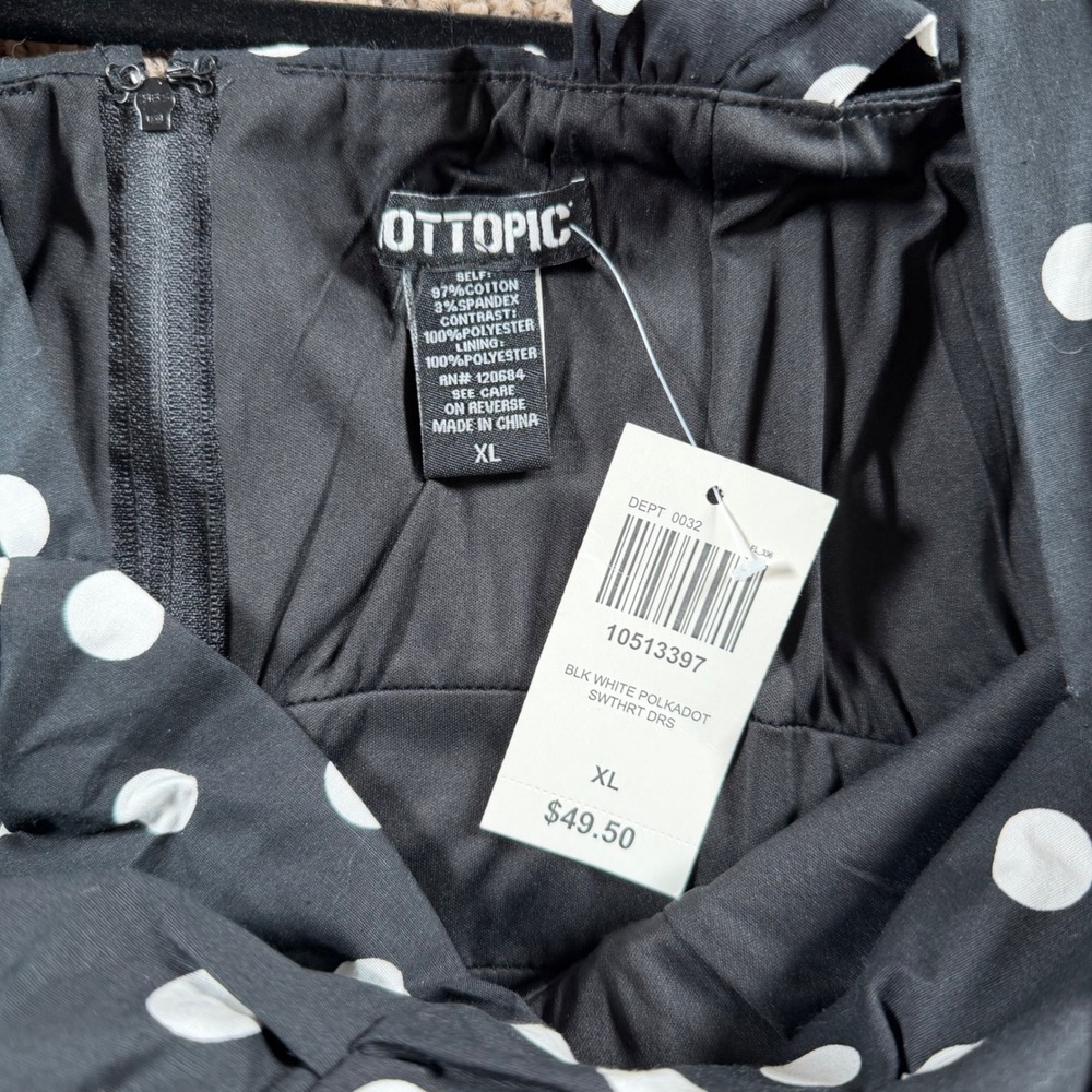Hot Topic Polka Dot NWT Sweetheart Rockabilly Pinup Dress XL Retro 50s swing - Picture 6 of 9